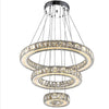 Contemporary 3 Ring Pendant Electroplated Crystal Chandeliers