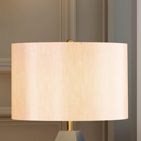 fabric shade table lamp gold black for bedside reading nook