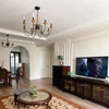 farmhouse black wood iron chandelier