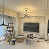farmhouse black wood iron chandelier