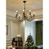 farmhouse black wood iron chandelier