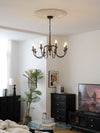 farmhouse black wood iron chandelier