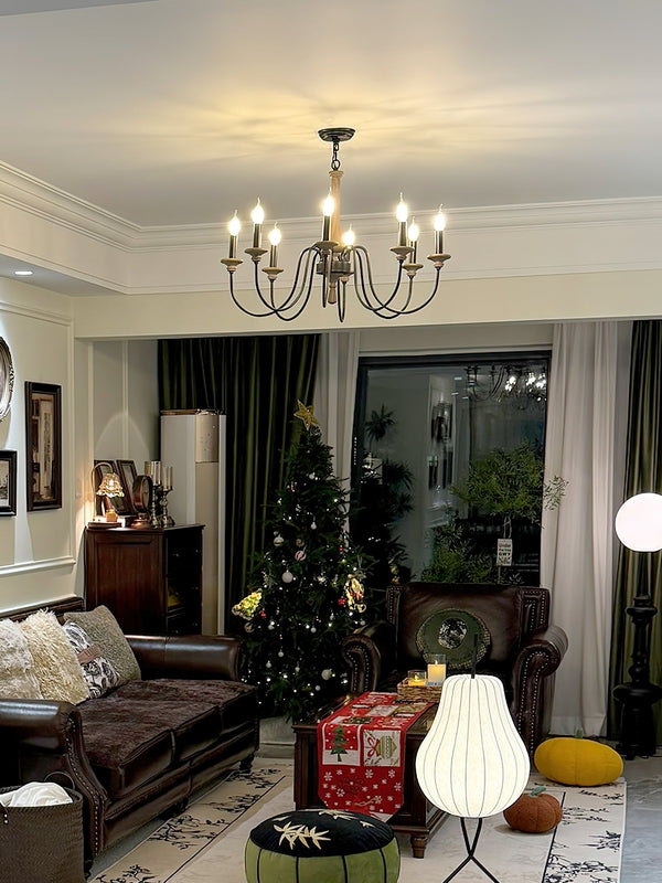 farmhouse black wood iron chandelier