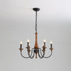 farmhouse black wood iron chandelier