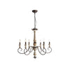 farmhouse distressed white wood 6 light chandelier