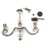 farmhouse distressed white wood 6 light chandelier