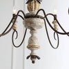 farmhouse distressed white wood 6 light chandelier