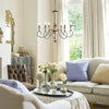 farmhouse distressed white wood 6 light chandelier