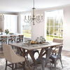farmhouse distressed white wood 6 light chandelier