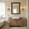 farmhouse distressed white wood fabric wall sconce
