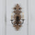 farmhouse distressed white wood fabric wall sconce