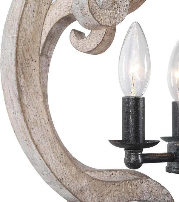 farmhouse weathered white wood 3 light pendant lamp