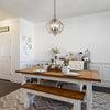 farmhouse weathered white wood 3 light pendant lamp