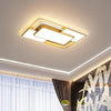 Square Led Geometric Overlay Flush Mount Ceiling Light For Bedroom