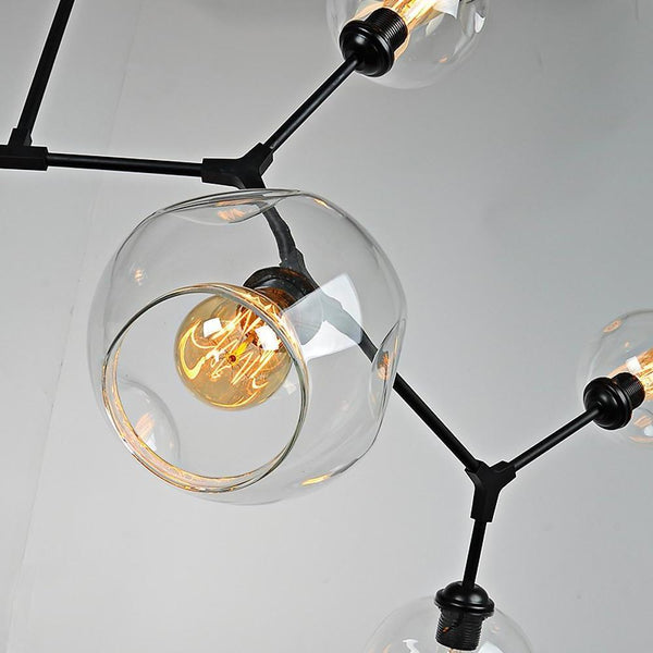 Globe Sputnik Industrial Glass Chandelier Modern Lighting With Customizable Color Shades