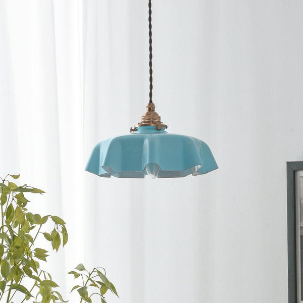 french ceramic flower pendant light brass for dining room bedroom