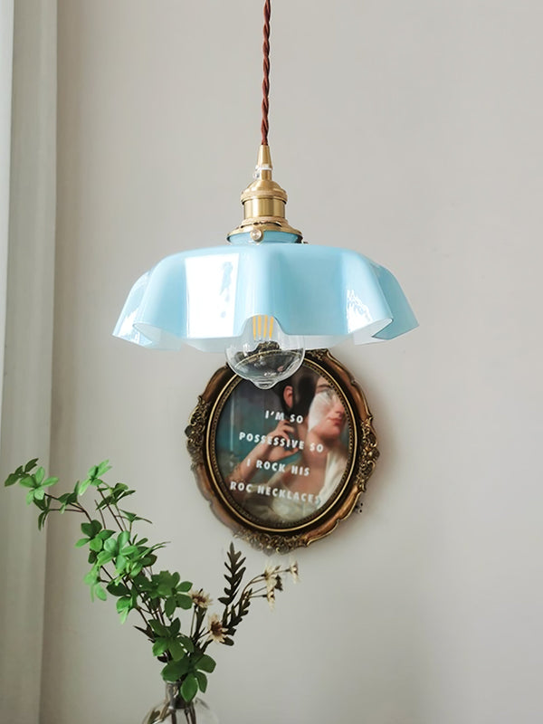 french ceramic flower pendant light brass for dining room bedroom