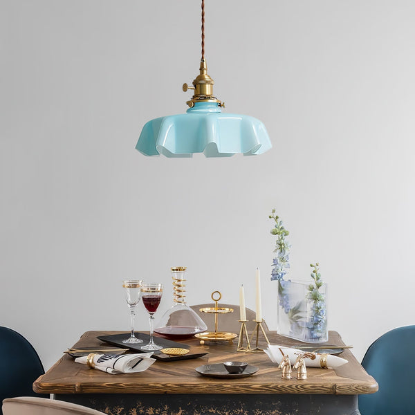 french ceramic flower pendant light brass for dining room bedroom