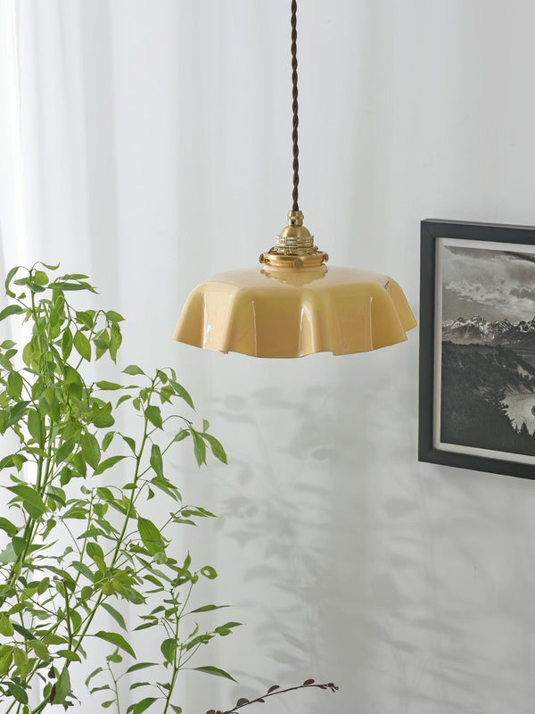 french ceramic flower pendant light brass for dining room bedroom