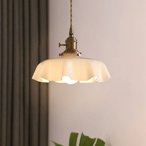 french ceramic flower pendant light brass for dining room bedroom