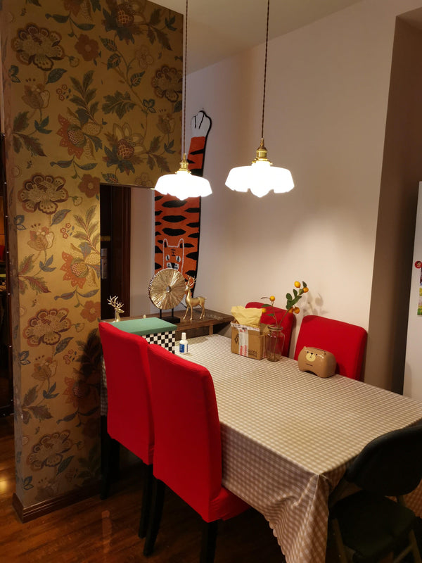 french ceramic flower pendant light brass for dining room bedroom