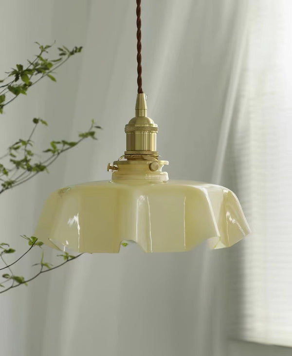 french ceramic flower pendant light brass for dining room bedroom