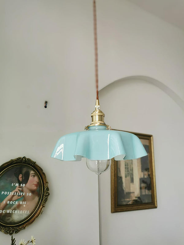 french ceramic flower pendant light brass for dining room bedroom