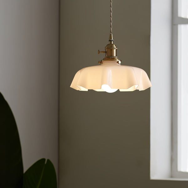 french ceramic flower pendant light brass for dining room bedroom
