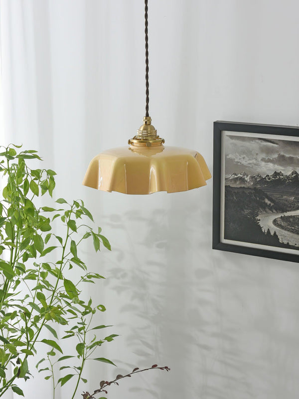 french ceramic flower pendant light brass for dining room bedroom