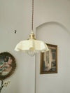 french ceramic flower pendant light brass for dining room bedroom