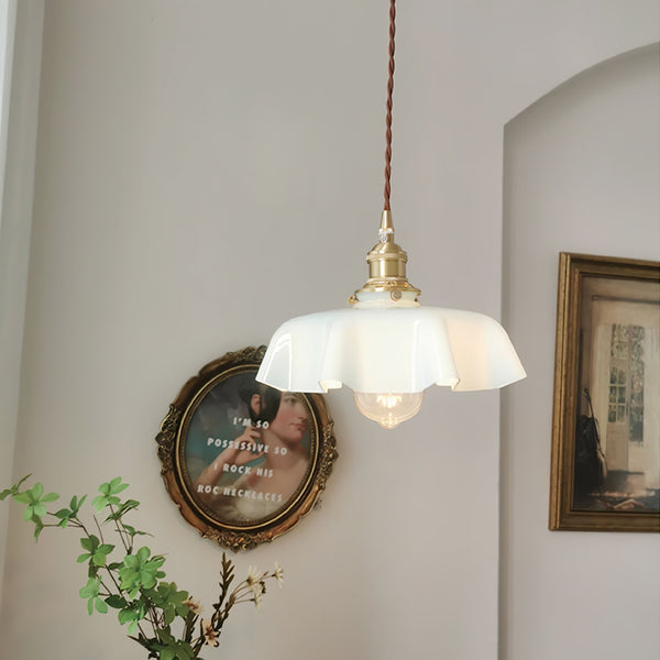 french ceramic flower pendant light brass for dining room bedroom
