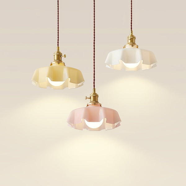 french ceramic flower pendant light brass for dining room bedroom