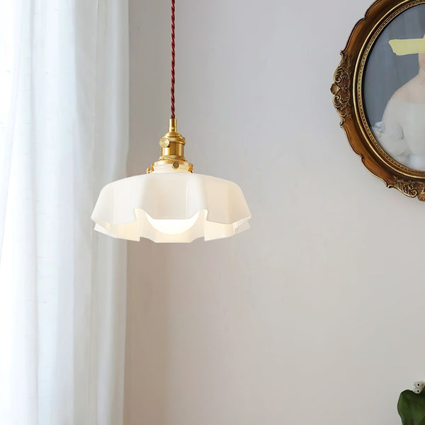 french ceramic flower pendant light brass for dining room bedroom