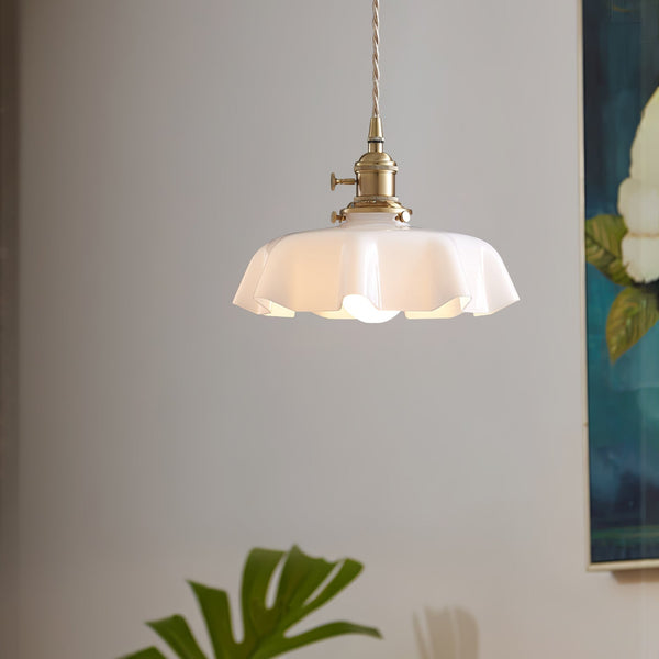french ceramic flower pendant light brass for dining room bedroom