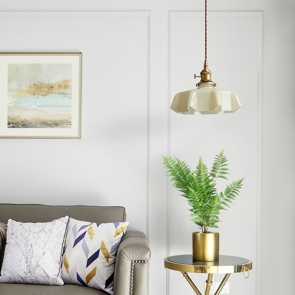 french ceramic flower pendant light brass for dining room bedroom