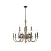 french country distressed wood candle chandelier