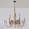 french country distressed wood candle chandelier