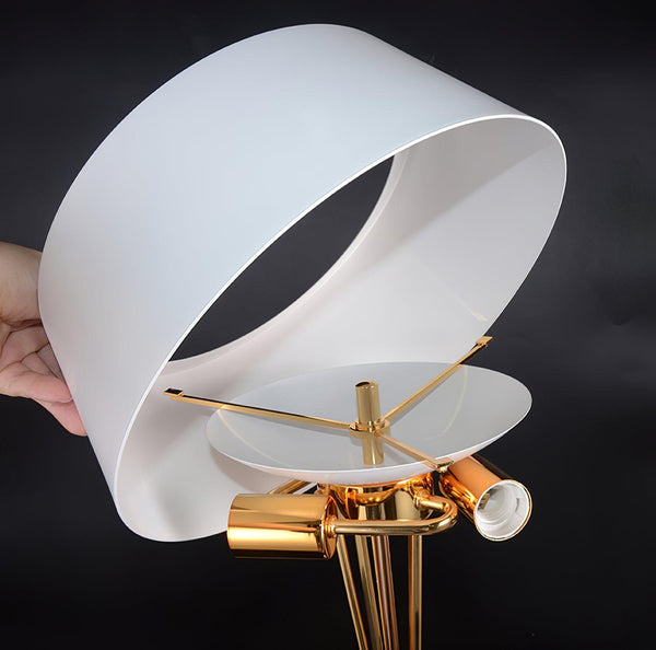geometric metal table lamp gold black white for desk bedside