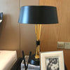 geometric metal table lamp gold black white for desk bedside