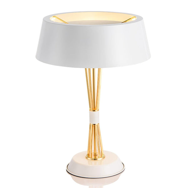 geometric metal table lamp gold black white for desk bedside