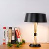geometric metal table lamp gold black white for desk bedside