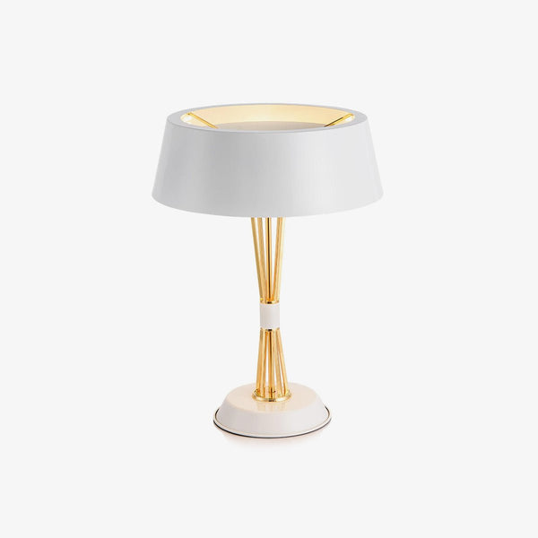 geometric metal table lamp gold black white for desk bedside