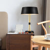 geometric metal table lamp gold black white for desk bedside