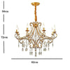 Vintage 8 Light Candle Chandelier With Crystal Accents