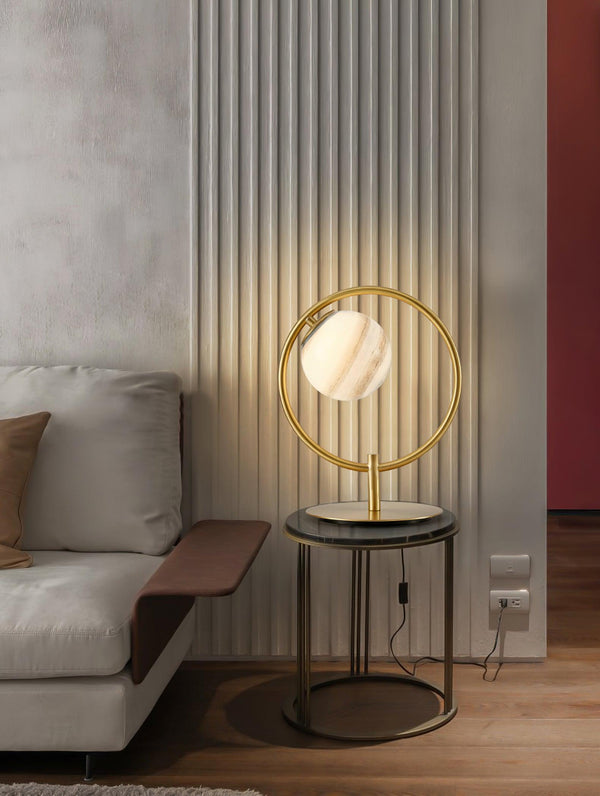gold blue glass table lamp for bedroom and living room