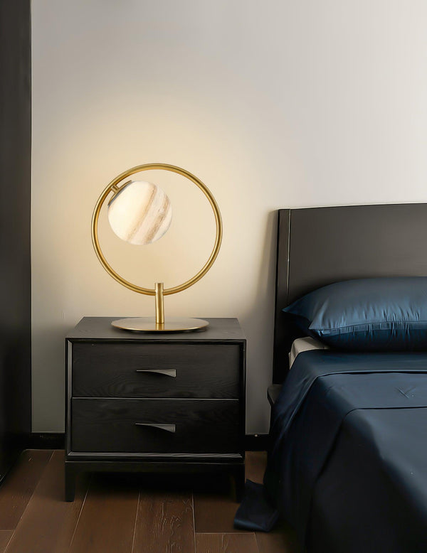 gold blue glass table lamp for bedroom and living room