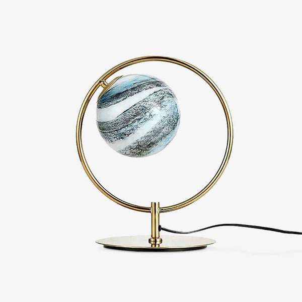 gold blue glass table lamp for bedroom and living room