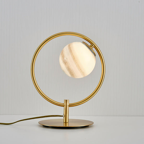 gold blue glass table lamp for bedroom and living room