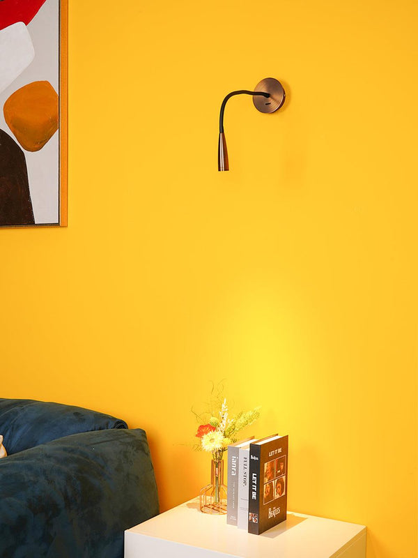 gold flexible hose led wall sconce set of 2
