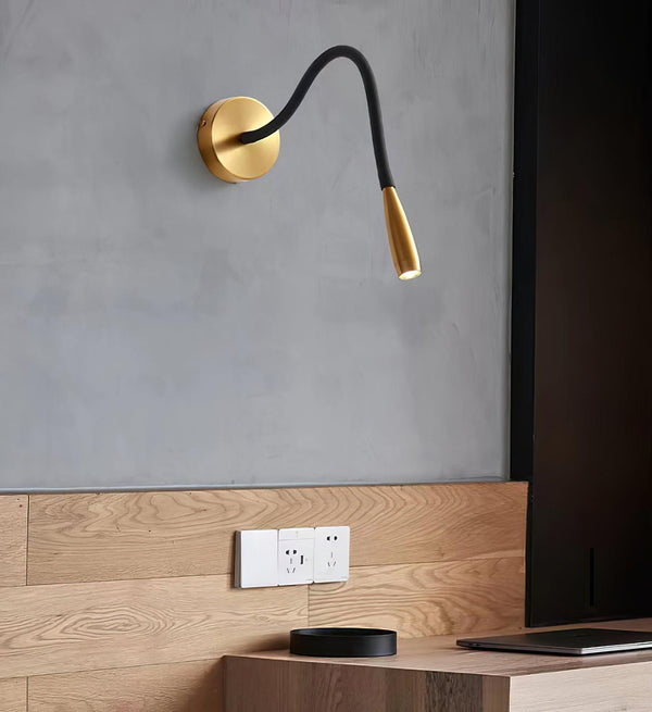 gold flexible hose led wall sconce set of 2